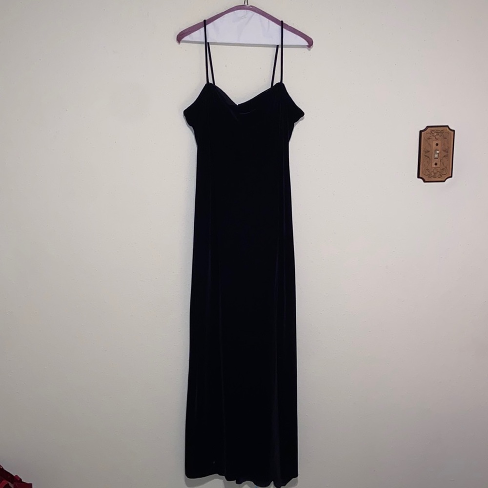 Vintage black velvet dress.